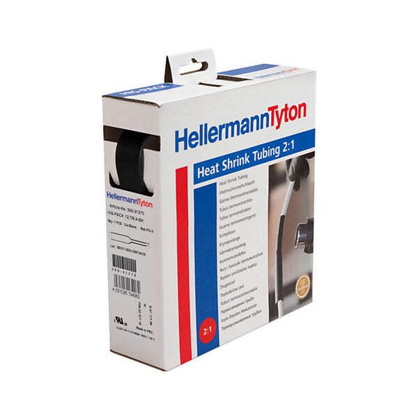 HellermannTyton Schrumpfschlauch D 1,2/0,6 sw HIS-3/64-POX-BK 10m